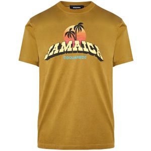 Dsquared2, Heren, Tops, Groen, Maat: M Katoen,