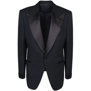 Tom Ford, Heren, Jassen, Blauw, Maat: M Wol,