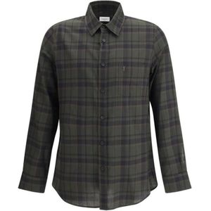 Saint Laurent, Heren, Overhemden, Groen, Maat: L