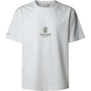 Pepe Jeans, Heren, Tops, Wit, Maat: 2XL Katoen,