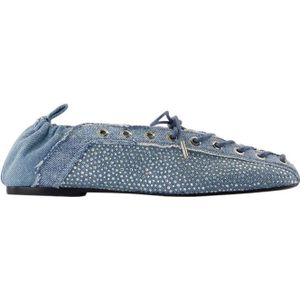 Ganni, Dames, Schoenen, Blauw, Maat: 35 EU Denim,
