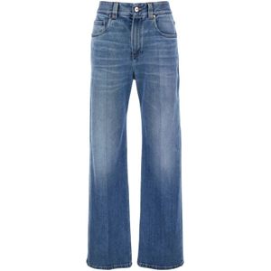 Brunello Cucinelli, Dames, Jeans, Blauw, Maat: M Katoen,