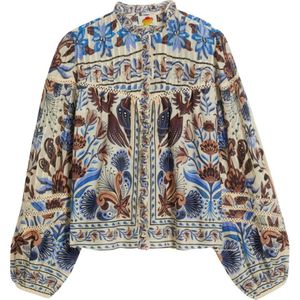Farm Rio, Dames, Blouses & Shirts, Veelkleurig, Maat: XS Leer,