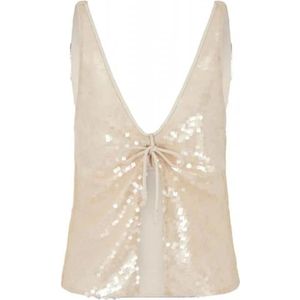 Emporio Armani, Dames, Tops, Beige, Maat: XS Poliester,
