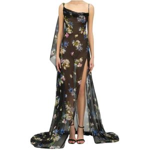 Blumarine, Dames, Jurken, Veelkleurig, Maat: XS Zijde,