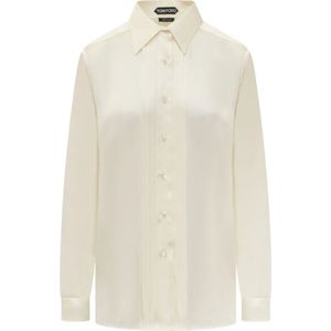 Tom Ford, Dames, Blouses & Shirts, Beige, Maat: L Katoen,