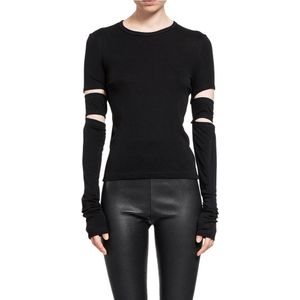 Helmut Lang, Dames, Tops, Zwart, Maat: S Katoen,