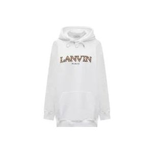 Lanvin Witte Katoenen Sweatshirt met Capuchon , White , Dames , Maat: M