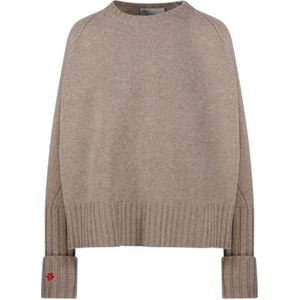 Tory Burch, Dames, Truien, Beige, Maat: S Wol,