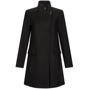 Liu Jo - White - Lange Damesjas - Opstaande Kraag - Blinde Knoopsluiting