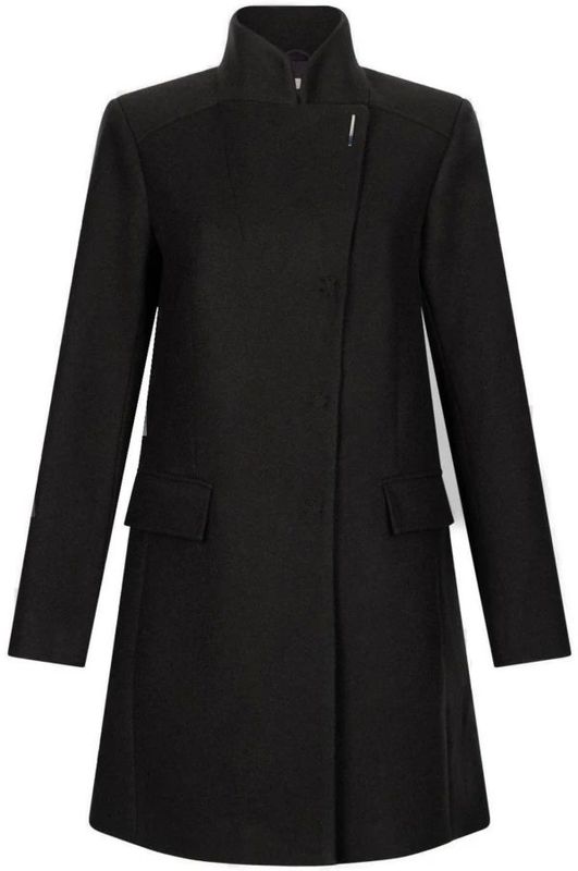 Liu Jo - White - Lange Damesjas - Opstaande Kraag - Blinde Knoopsluiting