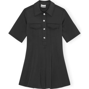 Ganni, Dames, Jurken, Zwart, Maat: XL Polyamide,