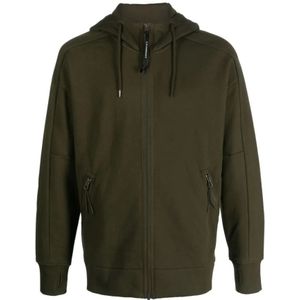 Diagonal Raised Fleece Goggle Hoodie - Ivy Green - 100% Katoen - Verstelbare Capuchon