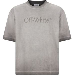 Off White - Zwart - T-shirt - Heren - Katoen - Zwarte T-shirt & Polo Collectie Aw 25