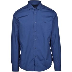 Harmont & Blaine, Heren, Overhemden, Blauw, Maat: S Katoen,