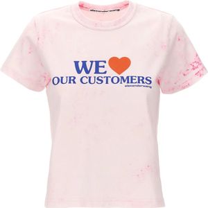 Alexander Wang, Dames, Tops, Roze, Maat: XS Katoen,