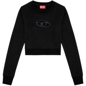 Diesel, Dames, Sweatshirts & Hoodies, Zwart, Maat: M Katoen,