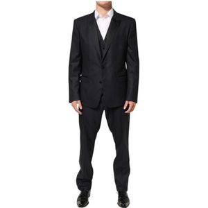 Dolce & Gabbana, Heren, Pakken, Zwart, Maat: 2XL Zijde,