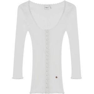 Chloé, Dames, Tops, Wit, Maat: M/L Katoen,