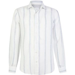 Eleventy, Heren, Overhemden, Wit, Maat: XL Linnen,