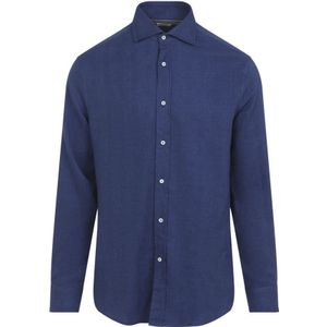 Brunello Cucinelli, Heren, Overhemden, Blauw, Maat: S Flanel,