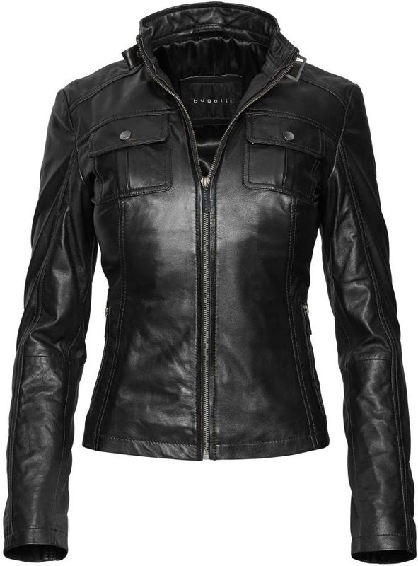 Bugatti, Dames, Jassen, Zwart, Maat: S Leer,