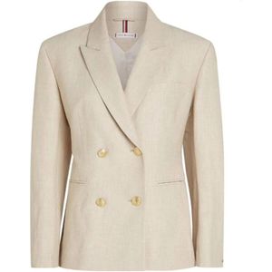 Tommy Hilfiger, Dames, Jassen, Beige, Maat: S Linnen,