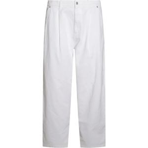 Moschino, Heren, Broeken, Wit, Maat: M Katoen,