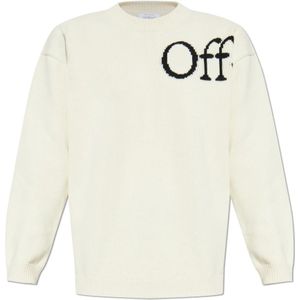 Off White, Heren, Truien, Wit, Maat: S Wol,