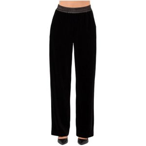 Emporio Armani, Dames, Broeken, Zwart, Maat: L Leer,