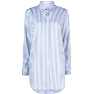 Etro, Dames, Blouses & Shirts, Blauw, Maat: 3XS Katoen,