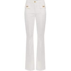 Elisabetta Franchi, Dames, Broeken, Wit, Maat: W29
