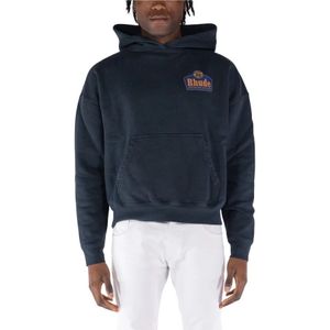 Rhude, Heren, Sweatshirts & Hoodies, Blauw, Maat: M Katoen,