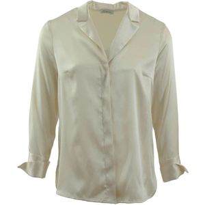 Peserico, Dames, Blouses & Shirts, Beige, Maat: 2XS Zijde,