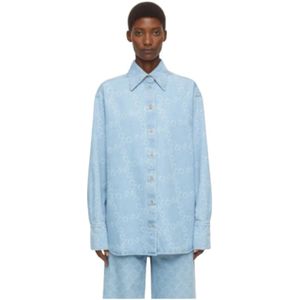 Closed, Dames, Blouses & Shirts, Blauw, Maat: XS Denim,