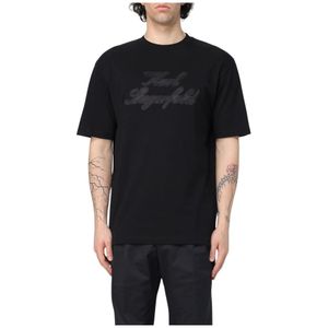 Karl Lagerfeld, Heren, Tops, Zwart, Maat: L