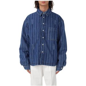 Jacquemus, Heren, Overhemden, Blauw, Maat: M Denim,