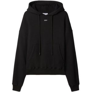 Off White, Heren, Sweatshirts & Hoodies, Zwart, Maat: L Katoen,