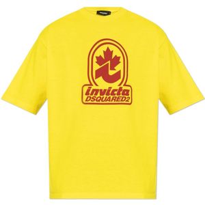 Dsquared2, Heren, Tops, Geel, Maat: XL Katoen,