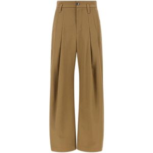 Brunello Cucinelli, Dames, Broeken, Bruin, Maat: S Katoen,