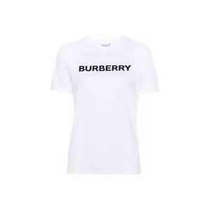 Burberry Witte T-shirts Polos voor Dames , White , Dames , Maat: L