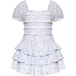 Loveshackfancy, Dames, Jurken, Blauw, Maat: S Katoen,