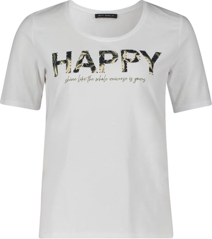 T-shirt - Katoen - Ronde Hals - Kwartmouw - Tekst Print