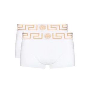 Versace Witte Greca Logo Boxershorts , White , Heren , Maat: XL