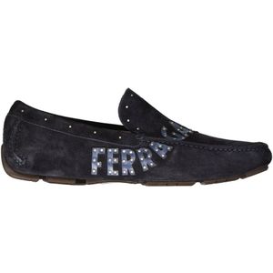 Salvatore Ferragamo - Blauwe Loafer Schoenen - Leer