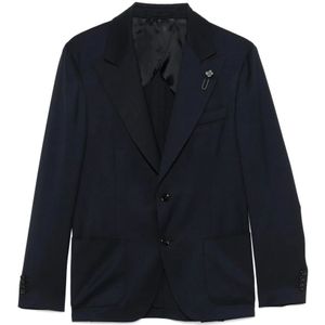 Lardini, Heren, Jassen, Blauw, Maat: M Wol,