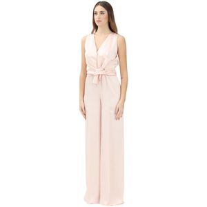 Max Mara, Dames, Jumpsuits & Playsuits, Beige, Maat: M Satijn,