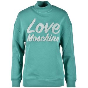 Love Moschino, Dames, Sweatshirts & Hoodies, Groen, Maat: S Katoen,