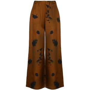 Max Mara, Dames, Broeken, Bruin, Maat: XS Wol,