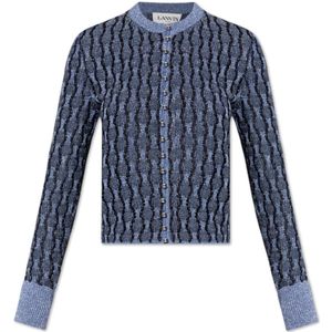 Lanvin Cardigan met Lurex-draad , Blue , Dames , Maat: S